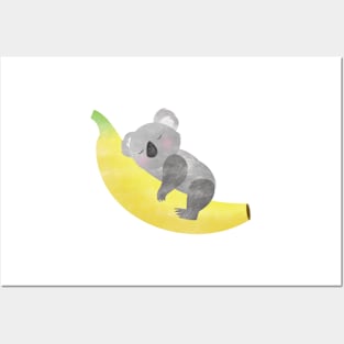 Koala loves Banana Posters and Art